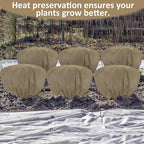 12 Pcs Winter Plant Covers Freeze Protection 39.4x23.6 Inch Horizontal Shrub Tree Rose Plant Protection Bags Frost Blanket with Drawstring for Fall Winter Outdoor Garden Planting (Brown)