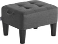 SONGMICS Foot Stool with Legs, Small Footstool Ottoman, Linen-Look Fabric Seat with Thick Cushion, for Living Room, Bedroom, Entryway, 330 lb Weight Capacity, Dark Gray ULOM502G01
