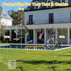 LimeHill Wind Spinner for Yard and Garden - Large Metal Windspinners for Outdoor Decorations (Silver Spherality)
