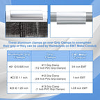 25 Pcs Aluminum Greenhouse Clamps, 0.925 x 3 Inch, Row Covers, Dog Beds, Quilting Frames Shelters, Shades, Netting (fit 1/2 Inch PVC Pipe Tube Clip)