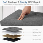 DUMOS 30in Storage Ottoman Bench, Storage Chest | End of Bed Foot Rest Stool with Padded Seat, Bedroom Bench for Living Room, Bedroom, Support 660lbs, Grey