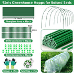 9 Sets Greenhouse Hoops for Raised Beds,45 Pcs Garden Hoops Grow Tunnel Rust-Free Fiberglass Garden Stakes Hoops, Plant Support Hoop House Kit Frame for Shade Cloth Netting Row Cover Garden Supplies