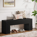 Tribesigns 47'' Wooden Entryway Bench, Farmhouse Entry Bench Seat, Indoor End of Bed Bench with Storage Capability for Living Room, Bedroom, Hallway, Easy Assembly, Black