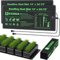 10 x 20.75Inch Seedling Heat Mat for Rapid Seed Germination, Waterproof Plant Heating Pad Seed Starter Warming Mat Indoor for Greenhouse Hydroponic Propagation Brewing Terrarium Reptile,2 Packs