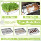Stainless Steel Sprouts Growing Kit 3-Tier 10.4 inch Trays, Microgreens Growing Kit, Seed Sprouting Tray with Encrypted Mesh Sprouts for Beans Alfalfa Broccoli Wheat Grass