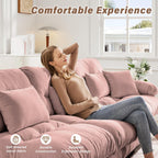 SoarFlash L Shaped Couches for Living Room, Small Sectional Sofa Set with Reversible Chaise, Modern Designed Sleeper Sofas and Modular Couch Function, Suitable for Small Spaces in Apartment, Pink