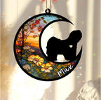 Personalized Dog Memorial, Custom Name Lhasa Apso Dog Christmas Ornament with Name, Custom Breeds, Pet Loss Light Catcher, Gifts for Lovers Loss of Pet Sympathy on Mothers Day Christmas