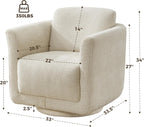Swivel Accent Chair, 360° Chenille Barrel Armchair for Living Room, Linen