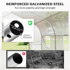 Outsunny 20' x 10' x 7' Outdoor Walk-in Greenhouse, Tunnel Green House with Roll-up Windows, Zippered Door, PE Cover, Heavy Duty Steel Frame, White