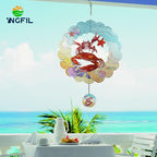 Crab 3D Wind Spinner Kinetic Metal Art Hanging Wind Spinner Outdoor Decoration Ocean Ornaments Decor for Yard and Garden