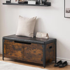 GAOMON Storage Chest, Wooden Storage Trunk with Metal Frame, Entryway Shoes Bench with Cushion, Large Storage Organizer, 39.4" Lift-Top Storage Chest with 2 Hinges for Bedroom, Living room