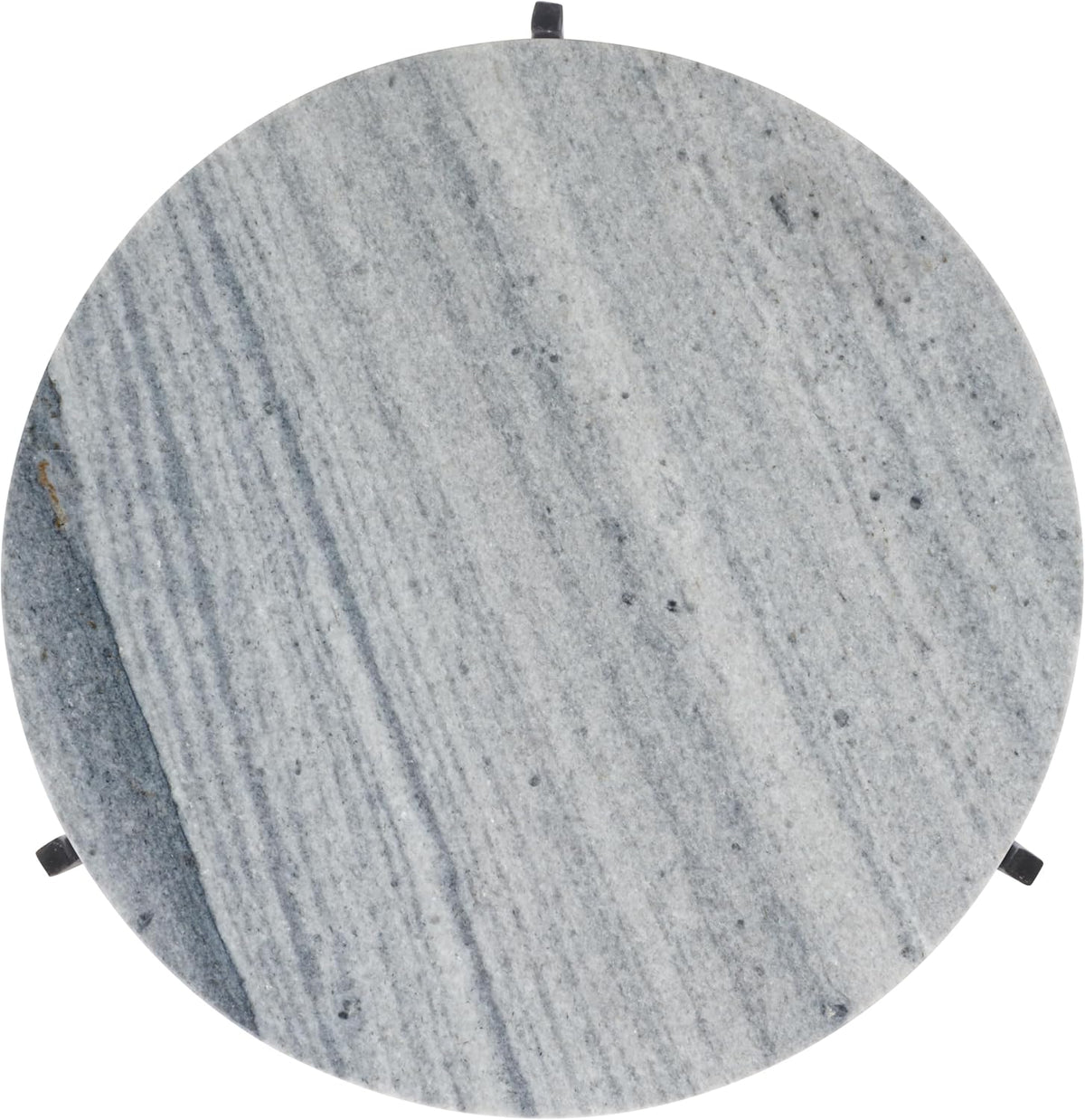 SAFAVIEH Home Collection - Hesse Side Table, Round Grey Marble Top with Black Metal Legs, Fully Assembled (ACC3732A)