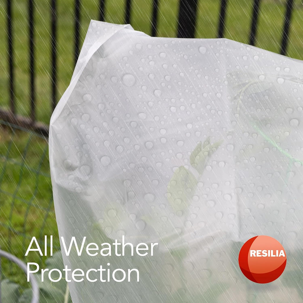 RESILIA Clear Greenhouse Sheeting - UV-Protected, Heavy-Duty Gauge Outdoor Polyethylene Cover for Weatherproofing Greenhouses, Garden, Plants, 10' by 28' Roll, 6 Mil, 0.006 Inch, Thick, Made in USA