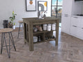 Cala Dark Brown Kitchen Island with Stool Storage