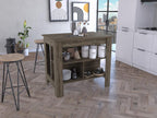 Cala Dark Brown Kitchen Island with Stool Storage