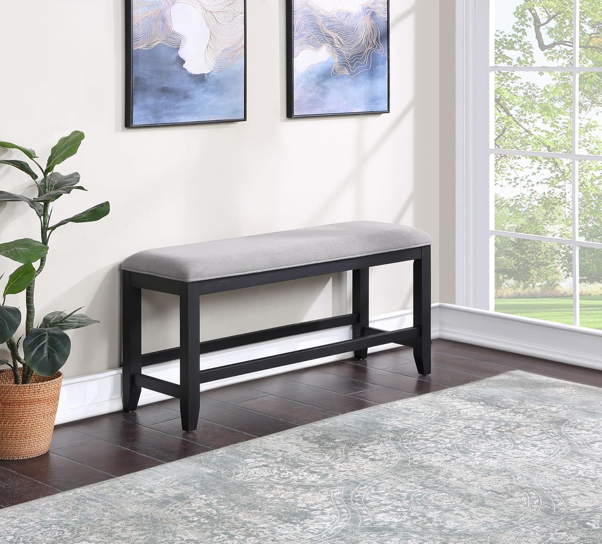 Steve Silver Furniture Yves Counter Bench Grey