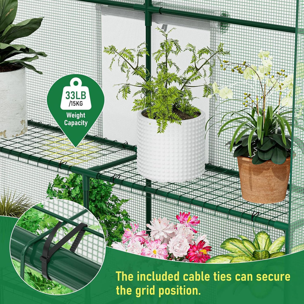 SPECILITE 56×56×78Inch Walk-in Greenhouse, Heavy Duty Small Plant House with Thicken PE Cover and Steel Frame, for Garden, Outdoors, Indoors, Green