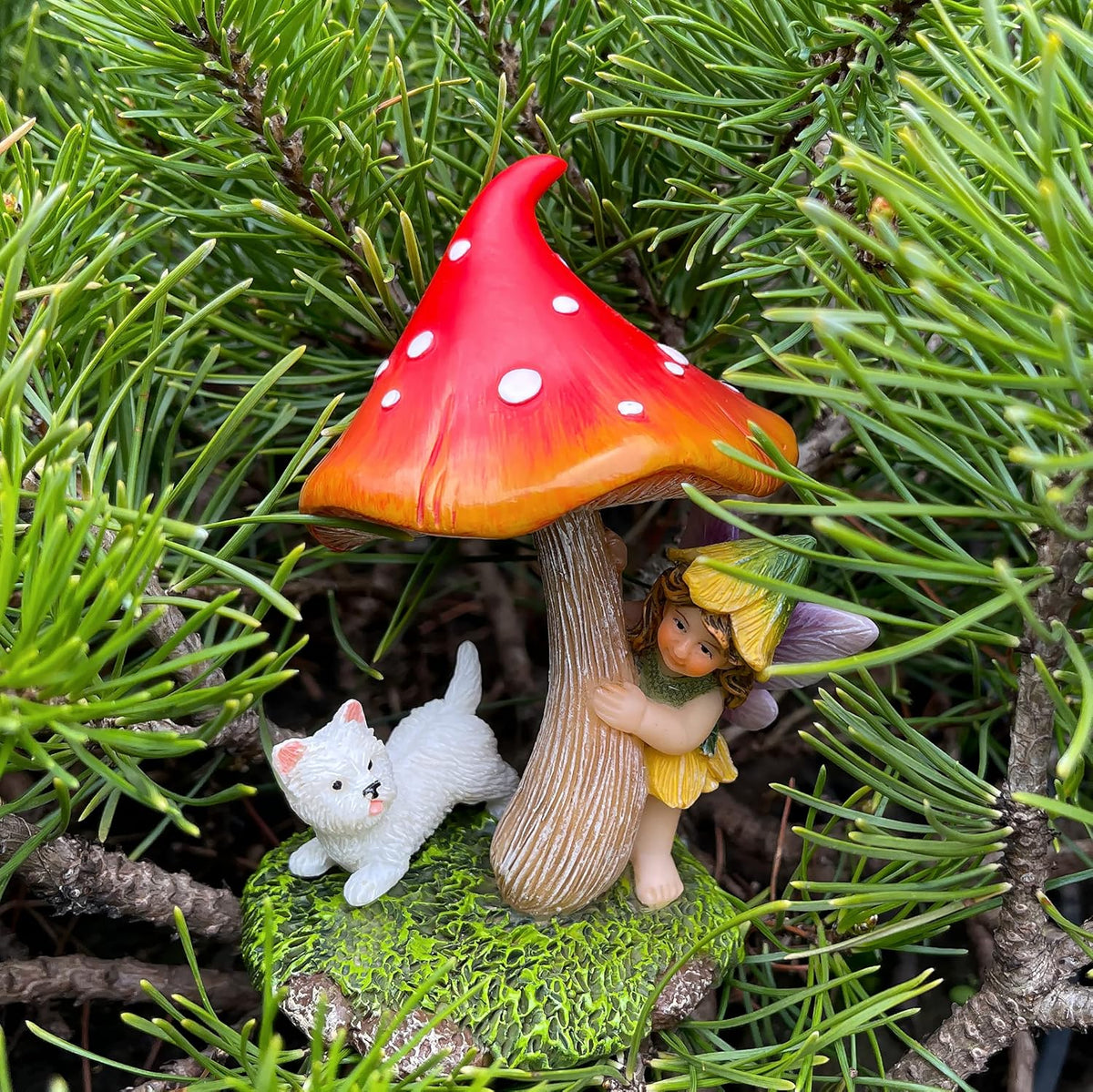 Mood Lab Fairy Garden - Miniature Figurines & Accessories - Hide and Seek Statue Kit - Outdoor or House Decor