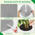 10pc 15.7" Plant Pot Covers Custom Cut Plant Pot Grids to Protect Soil from Animals for Indoor & Outdoor Potted Plants by Preventing Soil Damage Includes 30 Securing Stakes