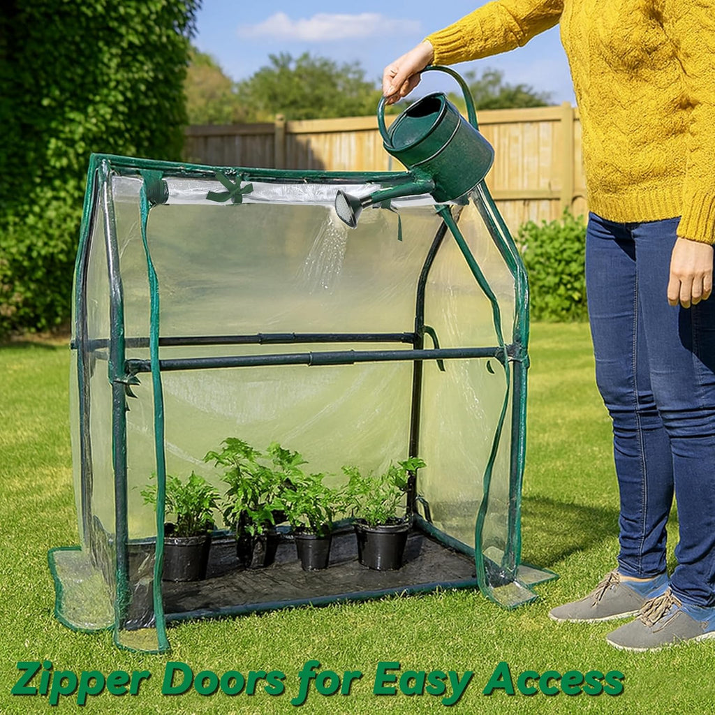 Gardzen Mini Greenhouse with Waterproof Base, Indoor/Outdoor Tabletop Greenhouse for Seed Starting, Plant Protection, Gardening & Winter Shelter, 36.2"(L) x18.9(W) x33.3(H)