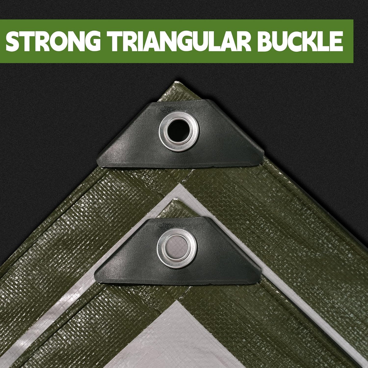 Green/Silver Heavy Duty Waterproof Tarp 16x20FT, 12mil Thick，Multifunctional tarp Whit Tear&Fade Resistant,UV Resistant,with Grommets and Reinforced Edges.