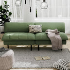 Ribilake 2 Sets 70" Futon Sofa Bed, 4 in 1 Multi-Function Couch Sleeper with Adjustable Backrest, Modern Convertible Futon, Recliner Small Loveseat for Living Room, Green