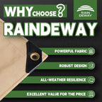 RAINDEWAY 4x20 Feet Heavy Duty Tarp,12 Mil Tan Waterproof Poly Tarp Cover,UV Resistant,Weatherproof,Durable,Multipurpose Tarps with Grommets and Reinforced Edges