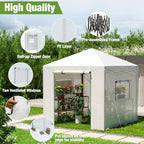 WORKPRO Greenhouse, 94”x 94”x 99” Pop-up Greenhouse for Outdoors , Heavy Duty Gardening House with Sturdy PE Cover, Roll-up Entry Doors and 2 Screen Windows, for Patio, Backyard, Balcony
