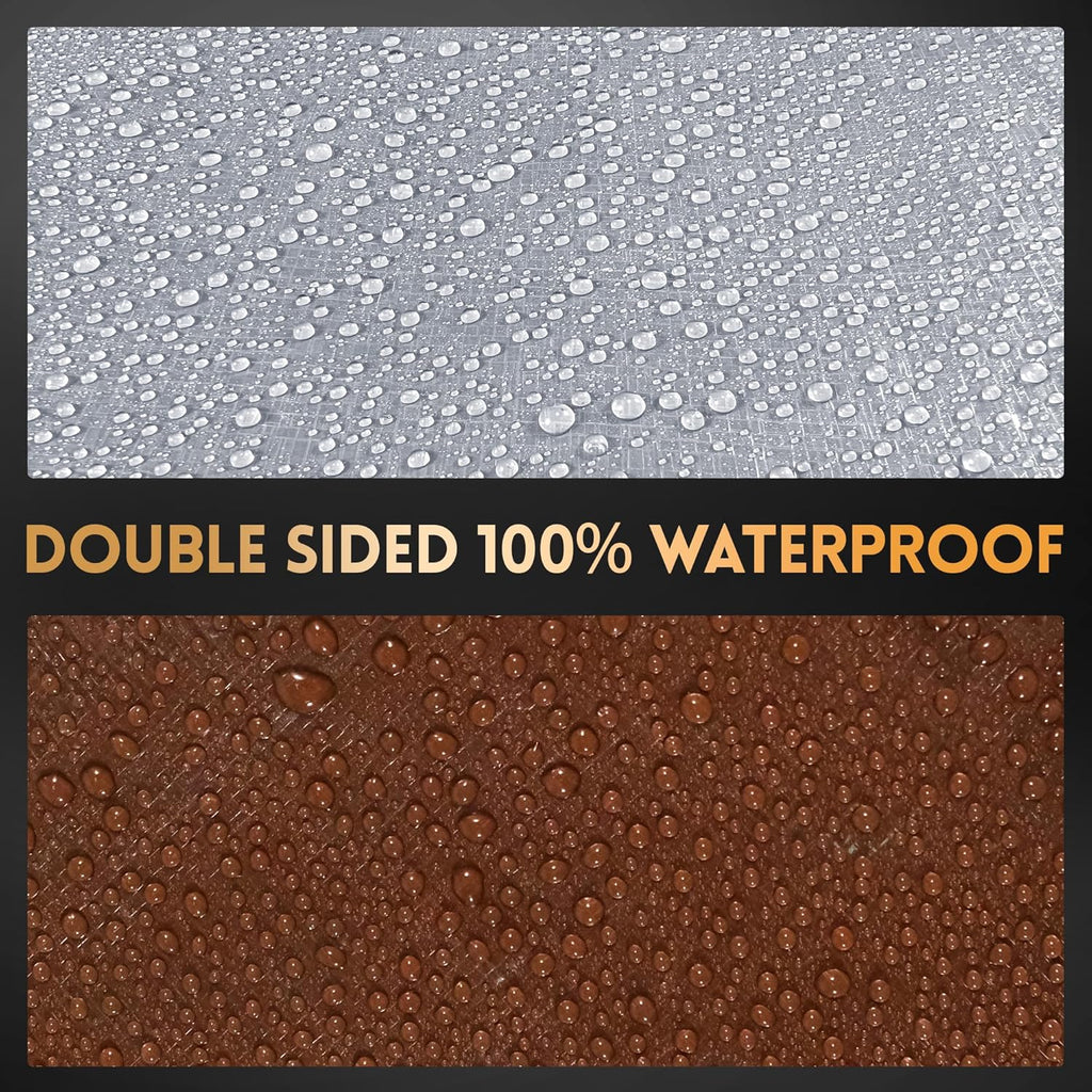 Tarp 20x20 ft Heavy Duty 10mil Silver/Brown 100% Waterproof High Durability Multipurpose Outdoor Tarpaulin,Uv Resistant,for Courtyards,Camping, Canopy, Trailer, Boats, Camping, Etc -by MVPNET
