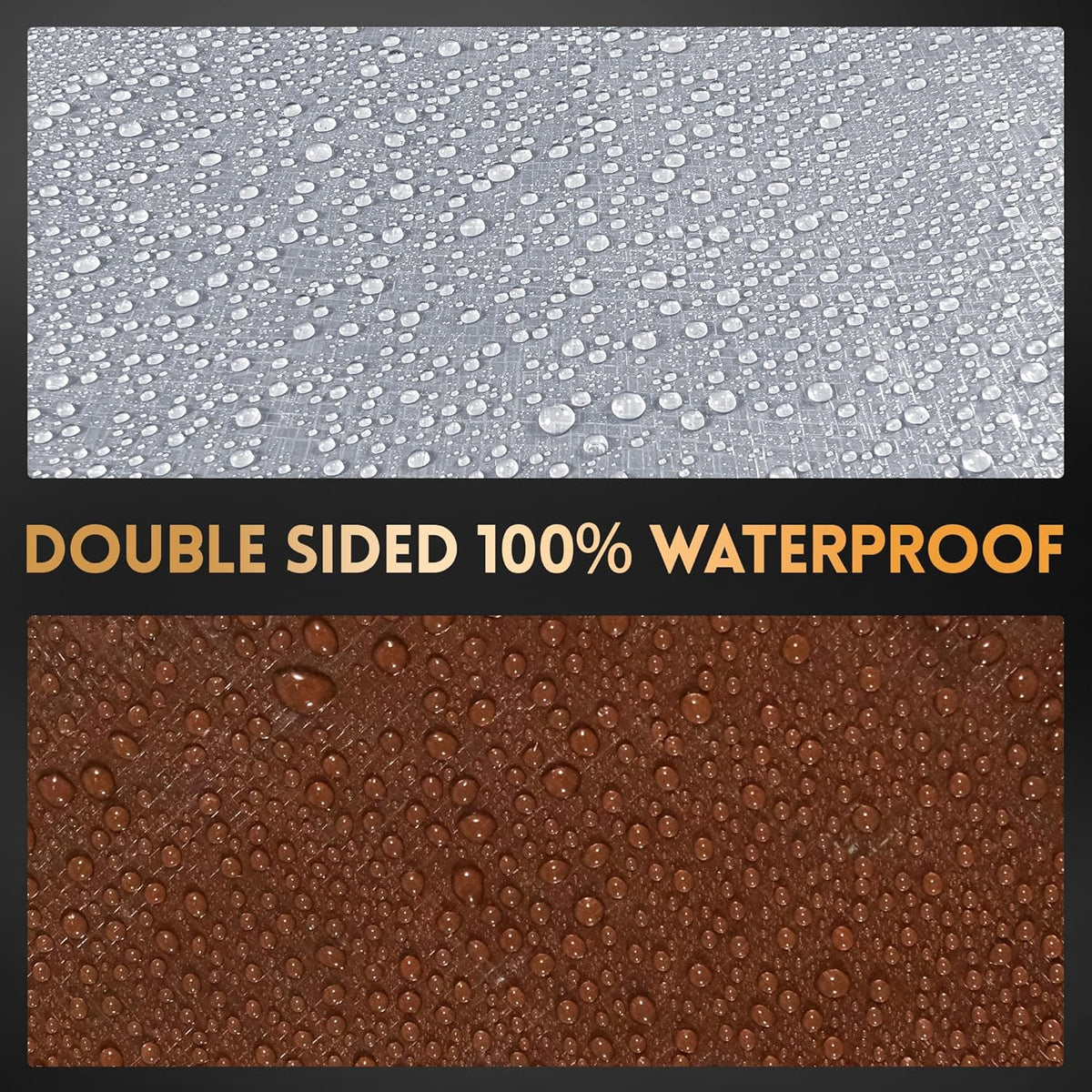 Tarp 16x20 ft Heavy Duty 10mil Silver/Brown 100% Waterproof High Durability Multipurpose Outdoor Tarpaulin,Uv Resistant,for Courtyards,Camping, Canopy, Trailer, Boats, Camping, Etc -by MVPNET