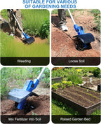 LUXTER 20V Cordless Tiller for Gardening 8.6 Inch Electric Garden Cultivator with 48 Steel Tines Lightweight Cultivators 2×4.0AH Batteries & Fast Charger for Smooth Ground Breaking,Tending,Composting