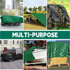 Tarp 6x8 ft Heavy Duty 100% Waterproof 10mil,UV Resistant,Durable Grommets and Reinforced Edges Green/Black Tarp for Camping, Swimming Pools,Car Coverage -by MVPNET
