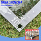 Clear Tarp 4 x 4FT, 20 Mil Clear Vinyl Tarp, Small Cover Plastic Sheeting with Grommets, Double-Stitched Reinforced Edges, Heavy Duty Tarps Waterproof and Tearproof
