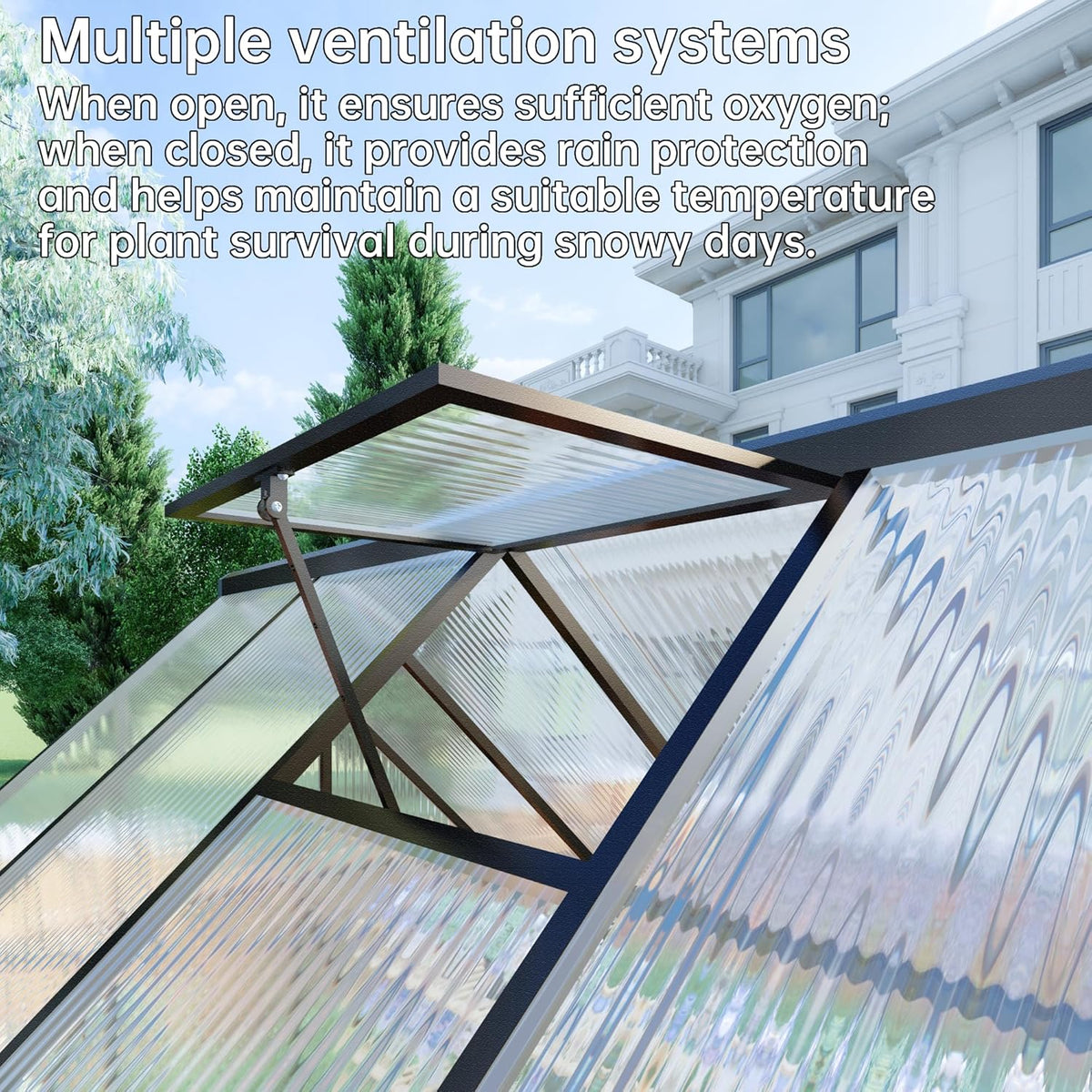 6x6 FT Greenhouse for Outdoors,Green House for Outside,Dark Gray