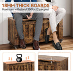 IDEALHOUSE Storage Chest, 39.4" Storage Bench Wooden Storage Trunk, Retro | Supports 350 lbs ＆ Safety Hinges, Lift-Top Entryway Bench, Shoe Bench for Entryway, Bedroom, Living Room, Modern Style