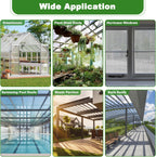 14PCS 4' X 2' X 0.32'' Polycarbonate Greenhouse Panels, Waterproof UV Protected Clear Polycarbonate Sheets Three-Layer Honeycomb Roof Panels, Corrugated Plastic Roofing Panels for Greenhouse