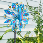 Wind Spinner for Yard and Garden Peacock Windmill Outdoor Metal Kinetic Art Wind Sculpture for Yard Patio Lawn Decoration 55 Inch,Gifts for Women