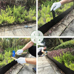 Metal Landscape Edging 6 Pack 40" L x 10" H,Galvanized Bendable Metal Garden Edging,Hammer- in Steel Landscape Edging with a Pair of Gloves and 7 Clips,Black (20 FT Total)