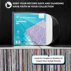 100 Pieces 12.79" x 12.79" Record Outer Sleeves Acid Free 3 Millimeter Thick Clear & Wrinkle Free