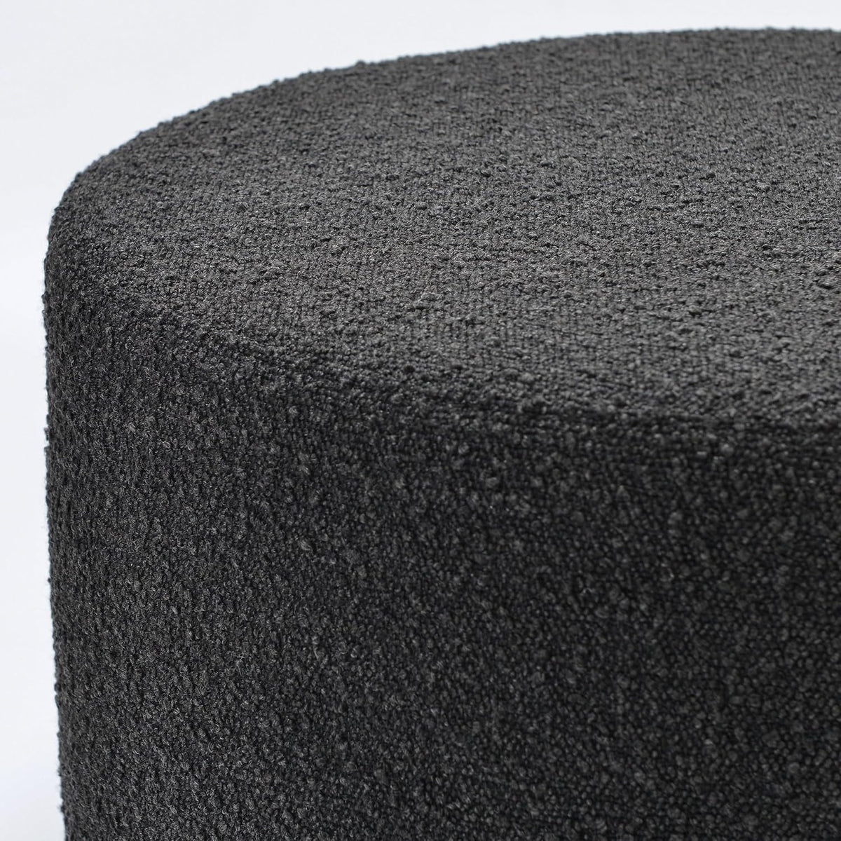 KINWELL Modern Round Boucle Ottoman (24" D x 24" W x 13" H) | Upholstered Multi-Functional Sofa Footrest, Side Table, Extra Seating for Living Room, Bedroom, Entryway