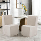 Upholstered Dining Chair, Modern Linen Fabric Dining Room Chair with Mid Backrest and Padded Seat Cushion, Accent Armless Kitchen Side Chair for Dining Room, Living Room, Reading Room, Bedroom