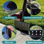 One-Piece 40in Manual Edger Lawn Tool with Spring Steel Blade Manganese Steel Border Edger for Landscaping Rustproof Half Moon Edger with Rubber Handle for Garden Maintenance