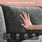 Marsail Modular Sectional Sofa 110.6" U-Shaped Modern Comfy Cloud Couch, 5-Seat Chenille Deep Seat Sofa with Throw Pillow & Movable Ottoman for Living Room, Bedroom and Apartment, Slate Gray