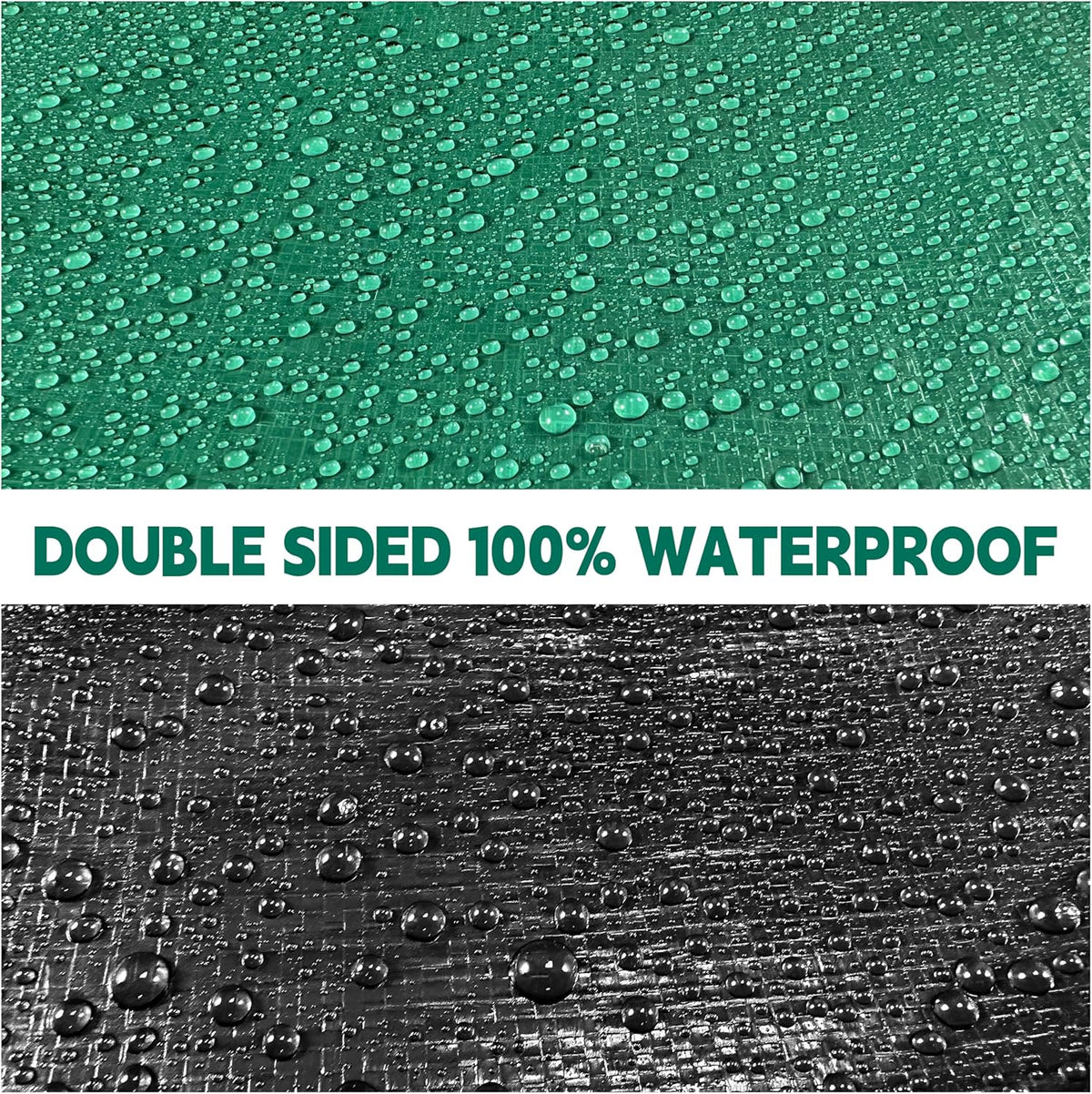 Tarp 9x12 ft Heavy Duty 100% Waterproof 10mil,UV Resistant,Durable Grommets and Reinforced Edges Green/Black Tarp for Camping, Swimming Pools,Car Coverage -by MVPNET