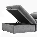 JACH Modern Storage Ottoman Module for Living Room, Cushion Covers Removable, Minimalist Comfy Breathable Footstool Footrest for Living Room Apartment (Grey)